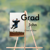 jongen naam toevoegen datum jaar tekst QR afstuder Acryl Bord (Neutraal)