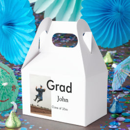 jongen naam toevoegen datum jaar tekst QR afstuder Bedankdoosjes