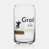 jongen naam toevoegen datum jaar tekst QR afstuder Blikvorm Glas (Voorkant)