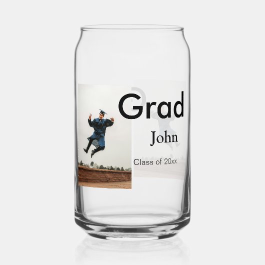 jongen naam toevoegen datum jaar tekst QR afstuder Blikvorm Glas (Achterkant)