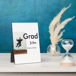 jongen naam toevoegen datum jaar tekst QR afstuder Fotoplaat