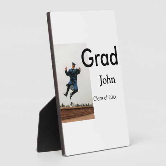 jongen naam toevoegen datum jaar tekst QR afstuder Fotoplaat (Zijkant)