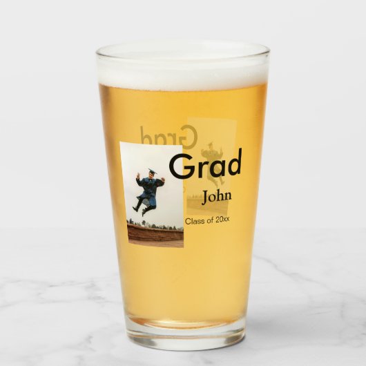 jongen naam toevoegen datum jaar tekst QR afstuder Glas (Voorkant gevuld)