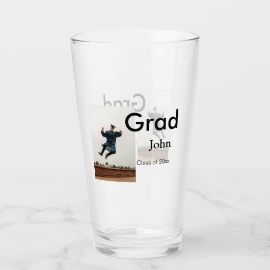 jongen naam toevoegen datum jaar tekst QR afstuder Glas (Voorkant)