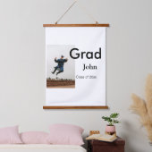 jongen naam toevoegen datum jaar tekst QR afstuder Hangend Wandkleed (Slaapkamer)