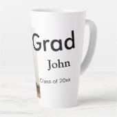 jongen naam toevoegen datum jaar tekst QR afstuder Latte Mok (Rechterhoek)