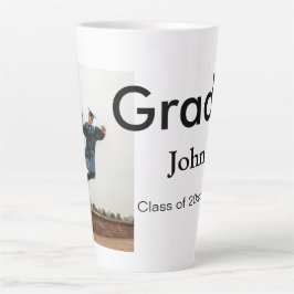 jongen naam toevoegen datum jaar tekst QR afstuder Latte Mok