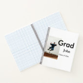 jongen naam toevoegen datum jaar tekst QR afstuder Notitieboek (Binnen)