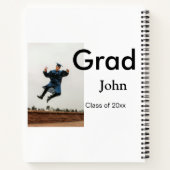 jongen naam toevoegen datum jaar tekst QR afstuder Notitieboek (Achterkant)