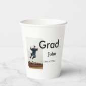 jongen naam toevoegen datum jaar tekst QR afstuder Papieren Bekers (Achterkant)