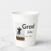 jongen naam toevoegen datum jaar tekst QR afstuder Papieren Bekers (Voorkant)