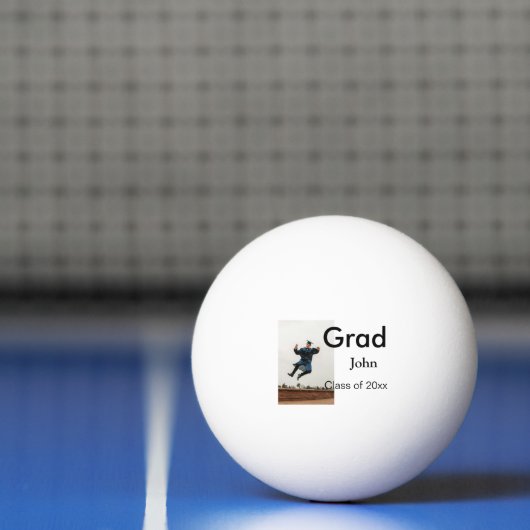 jongen naam toevoegen datum jaar tekst QR afstuder Pingpongbal (Net)