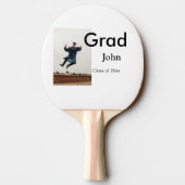 jongen naam toevoegen datum jaar tekst QR afstuder Tafeltennisbatje (Achterkant)