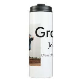 jongen naam toevoegen datum jaar tekst QR afstuder Thermosbeker