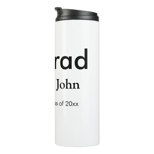 jongen naam toevoegen datum jaar tekst QR afstuder Thermosbeker (Geroteerd rechts)