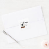 jongen naam toevoegen datum jaar tekst QR afstuder Vierkante Sticker (Envelop)