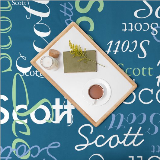 Jongen Naam Typografie oceaan-blauwe kleur Fleece Deken