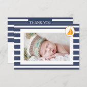 Jongen Nautical Baptisme Hartelijk dank voor de fo Bedankkaart (Voorkant / Achterkant)