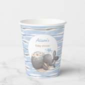 Jongen Nautical Whale Baby shower Papieren Bekers (Achterkant)