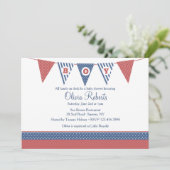 Jongen Nautisch Baby shower Uitnodiging (Staand voorkant)