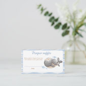 Jongen Nautische Walvis Baby shower Luier Raffle K Informatiekaartje (Staand voorkant)
