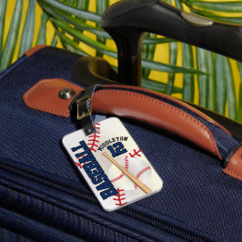 Jongen Navy Blue Sport Baseball ⚾ Bagagelabel