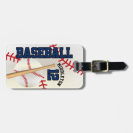 Jongen Navy Blue Sport Baseball ⚾ Bagagelabel