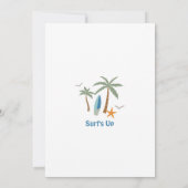 Jongen Navy The Big One Surfen 1e Verjaardagsfeest Kaart (Achterkant)