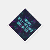 Jongen Neon Turquoise Gloeiend Feest Servet (Hoek)