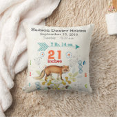 Jongen Nursery Baby Birth Stat Fox Arrow Pattern Kussen (Deken)