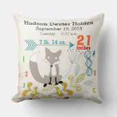 Jongen Nursery Baby Birth Stat Fox Arrow Pattern Kussen (Voorkant)
