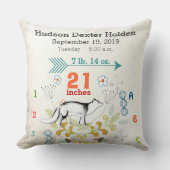 Jongen Nursery Baby Birth Stat Fox Arrow Pattern Kussen (Voorkant)