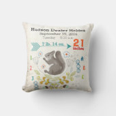 Jongen Nursery Baby Birth Stat Squirrel Arrow Patr Kussen (Voorkant)