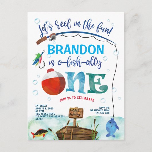 Jongen, O-fish-ally, Vis Thema Eerste Briefkaart (Voorkant)