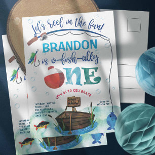 Jongen, O-fish-ally, Visserij thema Eerste Briefkaart