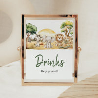 Jongen Oerwoud Safari Dieren Baby shower Drinken