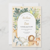 Jongen Oerwoud Safari, eerste verjaardag Kaart (Voorkant)