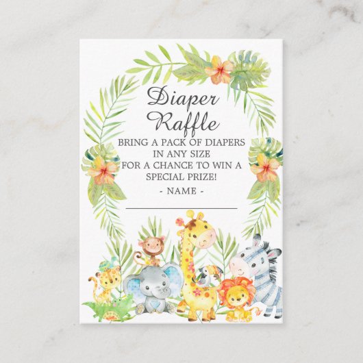 Jongen Oerwouden Baby shower luierspoeling Informatiekaartje (Voorkant)