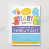 Jongen of Girl Dinosaur Baby shower Invitation Kaart (Voorkant)