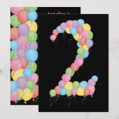 Jongen of meisje 2e verjaardag Aangepaste uitnodig Kaart (Voorkant / Achterkant)