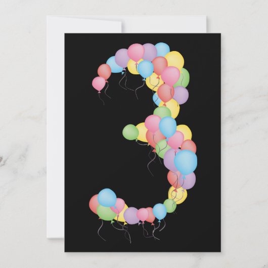 Jongen of Meisje 3e Verjaardagspartij Douane uitno Kaart (Voorkant)