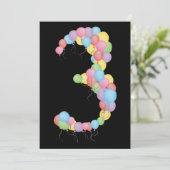 Jongen of Meisje 3e Verjaardagspartij Douane uitno Kaart (Staand voorkant)