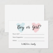 Jongen of meisje Baby gender openbaren Kaart Notitiekaartje (Voorkant / Achterkant)