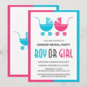 Jongen of meisje Baby kinderwagen tweeling geslach Kaart (Voorkant / Achterkant)