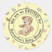 Jongen of Meisje Baby shower Uitnodigen Envelop (2 Ronde Sticker (Voorkant)