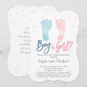 Jongen of Meisje Baby voeten Geslacht onthullen Kaart (Voorkant / Achterkant)