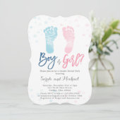 Jongen of Meisje Baby voeten Geslacht onthullen Kaart (Staand voorkant)