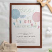 Jongen of Meisje Ballonnen Gender Reveal Party Kaart