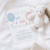 Jongen of Meisje Ballonnen Gender Reveal Party Kaart