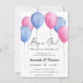 Jongen of meisje - Ballonnen - Geslacht onthullen Kaart (Voorkant)